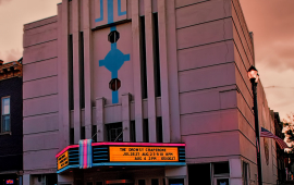 Performing Arts Center with a sunset