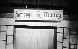 Sign of Scrooge and Marley from 2025 Christmas Carol