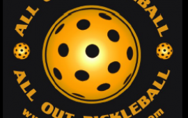 Logo of the all out pickleball event