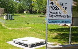 Leavenworth Stormwater Completed Sign with Storm Area Drain