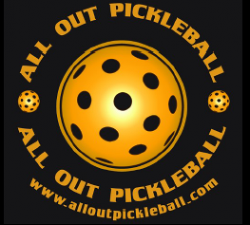 Logo of the all out pickleball event