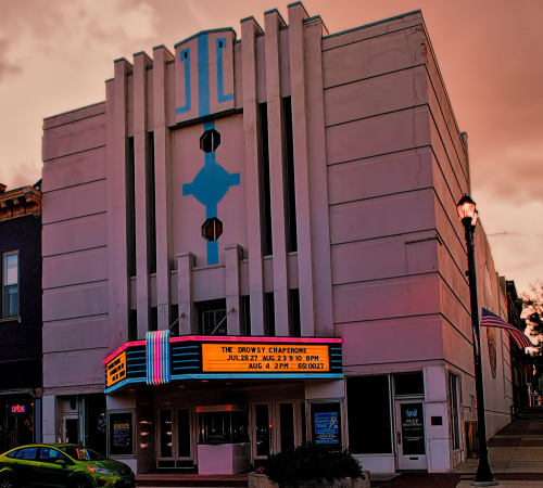 Performing Arts Center with a sunset