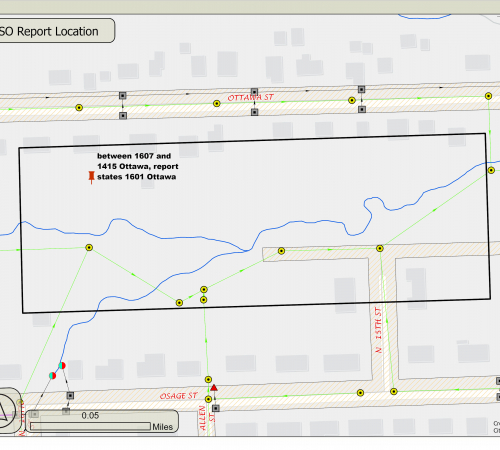 Map of affected area for sso report