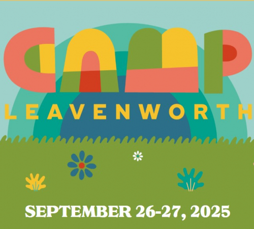 Image of Camp Leavenworth logo with icons of animals, wildlife and nature