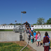 children tour the Leavenworth Wastewater Treatment plant
