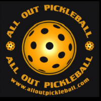 Logo of the all out pickleball event