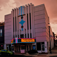 Performing Arts Center with a sunset