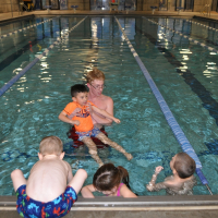 Swim lesson at the Riverfront Community Center swim lesson