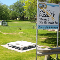 Leavenworth Stormwater Completed Sign with Storm Area Drain