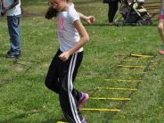Children playing games during the easter egg hunt