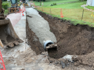 Stormwater Pipe Installation covered with underlayment 