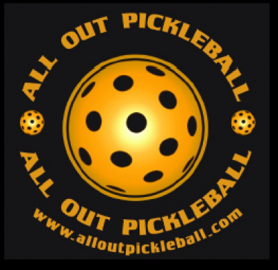 Logo of the all out pickleball event
