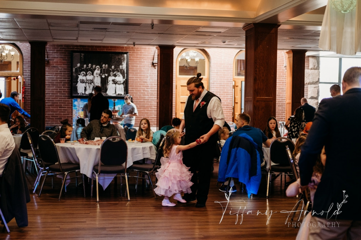 Father and daughter dancing at the annual Sweetheart Tea.