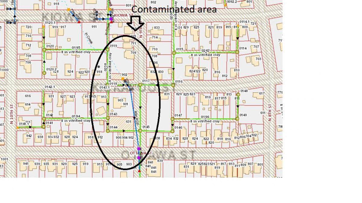 Sewer overflow area map Sewer overflow area map
