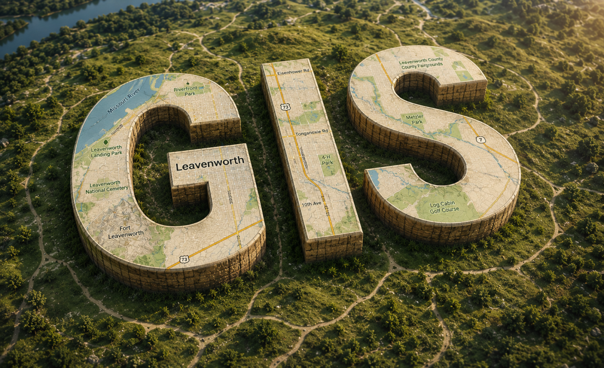 Leavenworth GIS LOGO GIS Logo with Leavenworth information